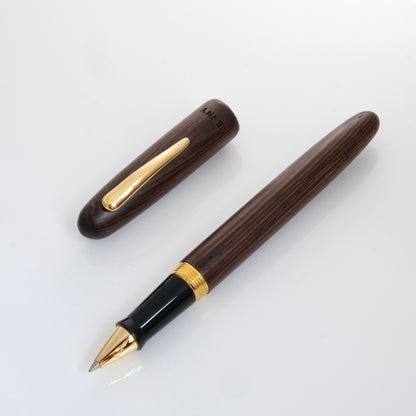 Tenny Small Round Rollerball Pen - Iron Knife Wood (鐵刀木)