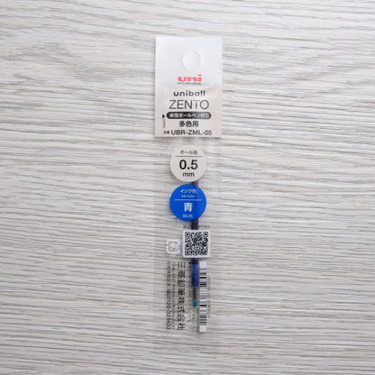 Uni-ball Zento Ballpoint Pen Refill - 0.5mm / 0.38mm, Black, Blue and Red (for Multi-Pen)