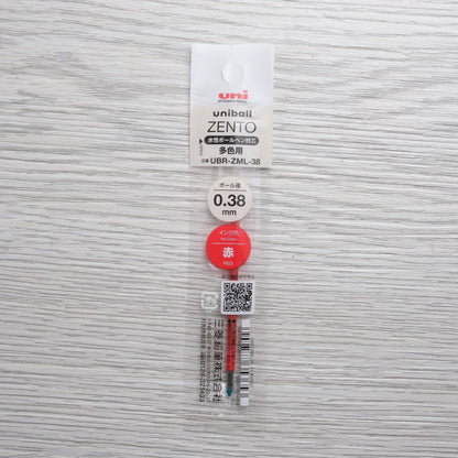 Uni-ball Zento Ballpoint Pen Refill - 0.5mm / 0.38mm, Black, Blue and Red (for Multi-Pen)