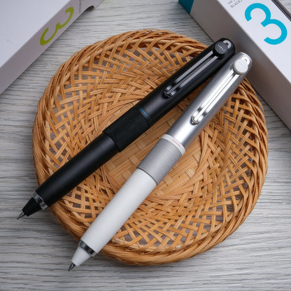 Uni-ball Zento Signature Retractable 3-Color Ballpoint Pen, Silver 0.38mm