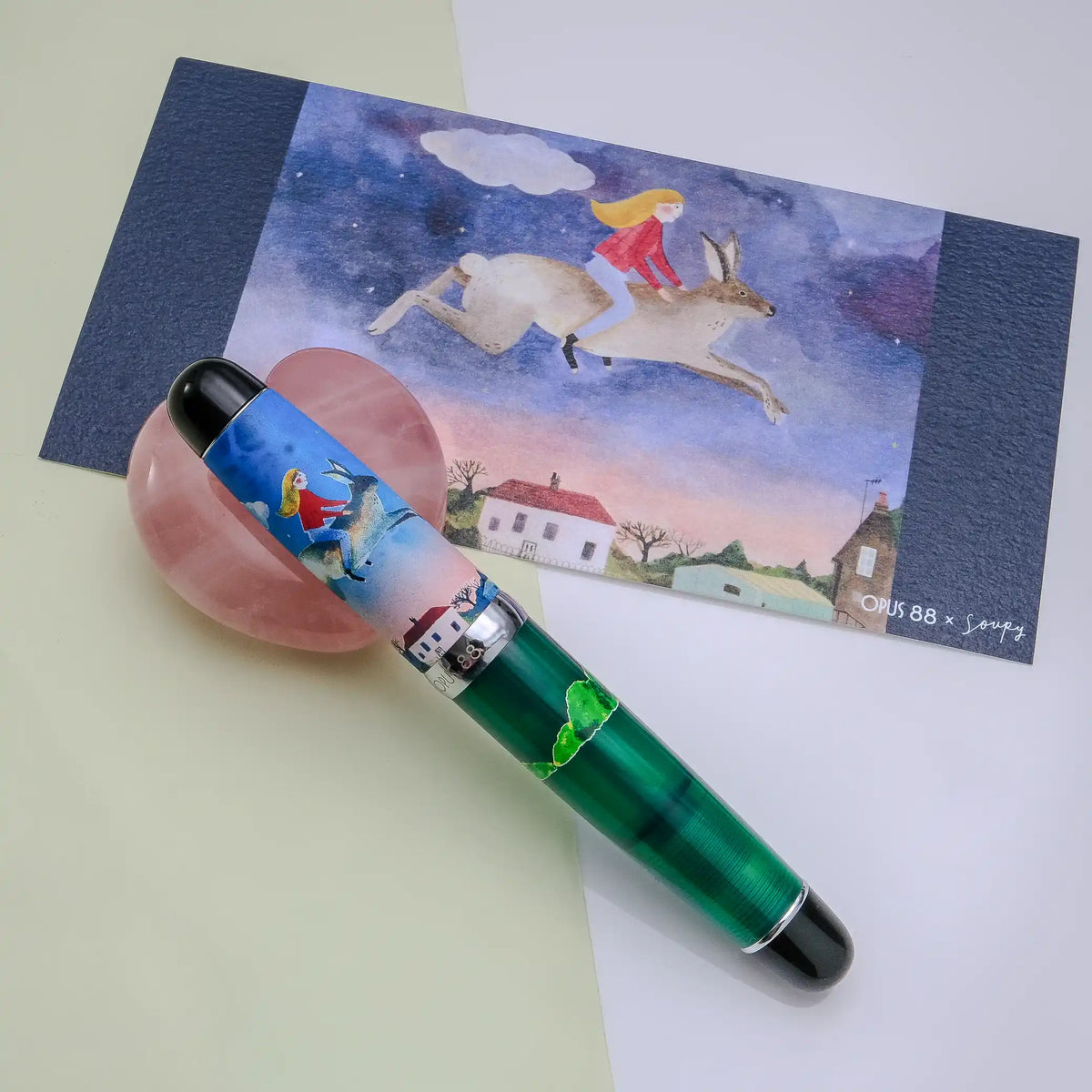 Opus 88 x Soupy Tang "Flying Rabbit" Mini Pocket Fountain Pen