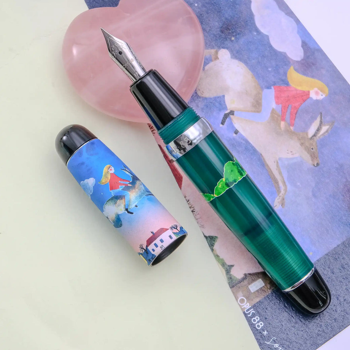 Opus 88 x Soupy Tang "Flying Rabbit" Mini Pocket Fountain Pen