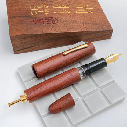 Fine Writing International Wooden Vacuum Filler Fountain Pen - Rosewood