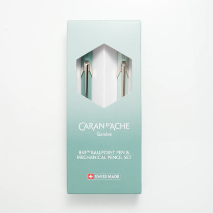 Caran d'Ache 849+844 Ballpoint Pen and Mechanical Pencil Set - Misty Forest (Special Edition)