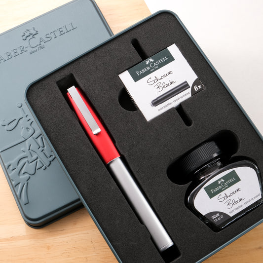 Faber-Castell Loom Fountain Pen Gift Set - Carmine