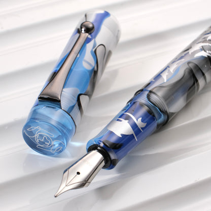 Opus 88 Ocean Demo Eyedropper Fountain Pen － Dolphin