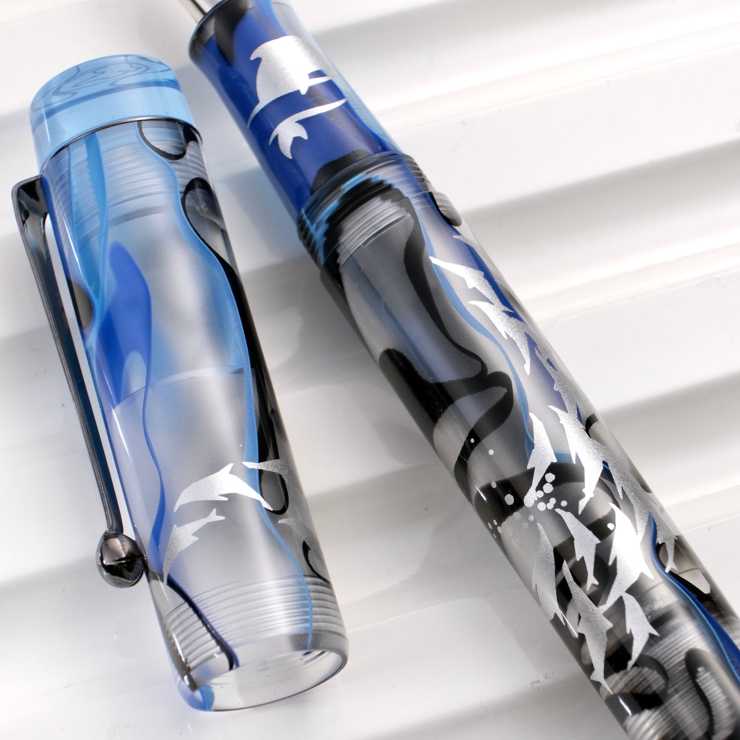Opus 88 Ocean Demo Eyedropper Fountain Pen － Dolphin