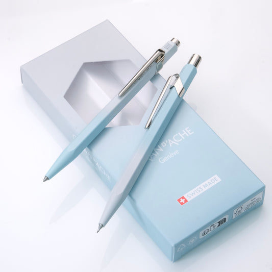 Caran d'Ache 849+844 Ballpoint Pen and Mechanical Pencil Set - Blue Lagoon (Special Edition)