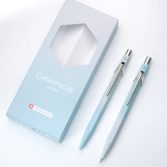 Caran d'Ache 849+844 Ballpoint Pen and Mechanical Pencil Set - Blue Lagoon (Special Edition)