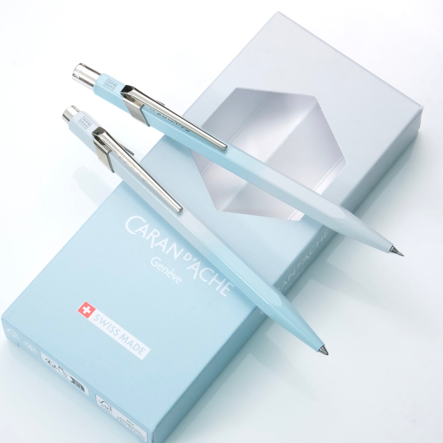 Caran d'Ache 849+844 Ballpoint Pen and Mechanical Pencil Set - Blue Lagoon (Special Edition)