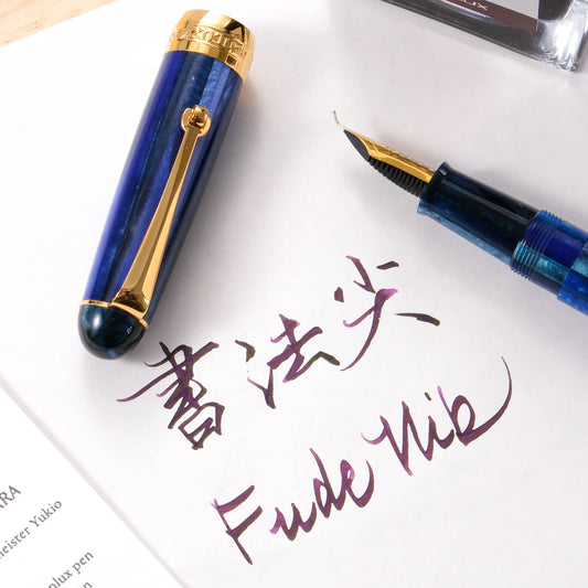 [PRE-ORDER] Penlux x Nagahara Delgado Gladius Blue Grotto Fountain Pen with Fude Nib (Special Edition)