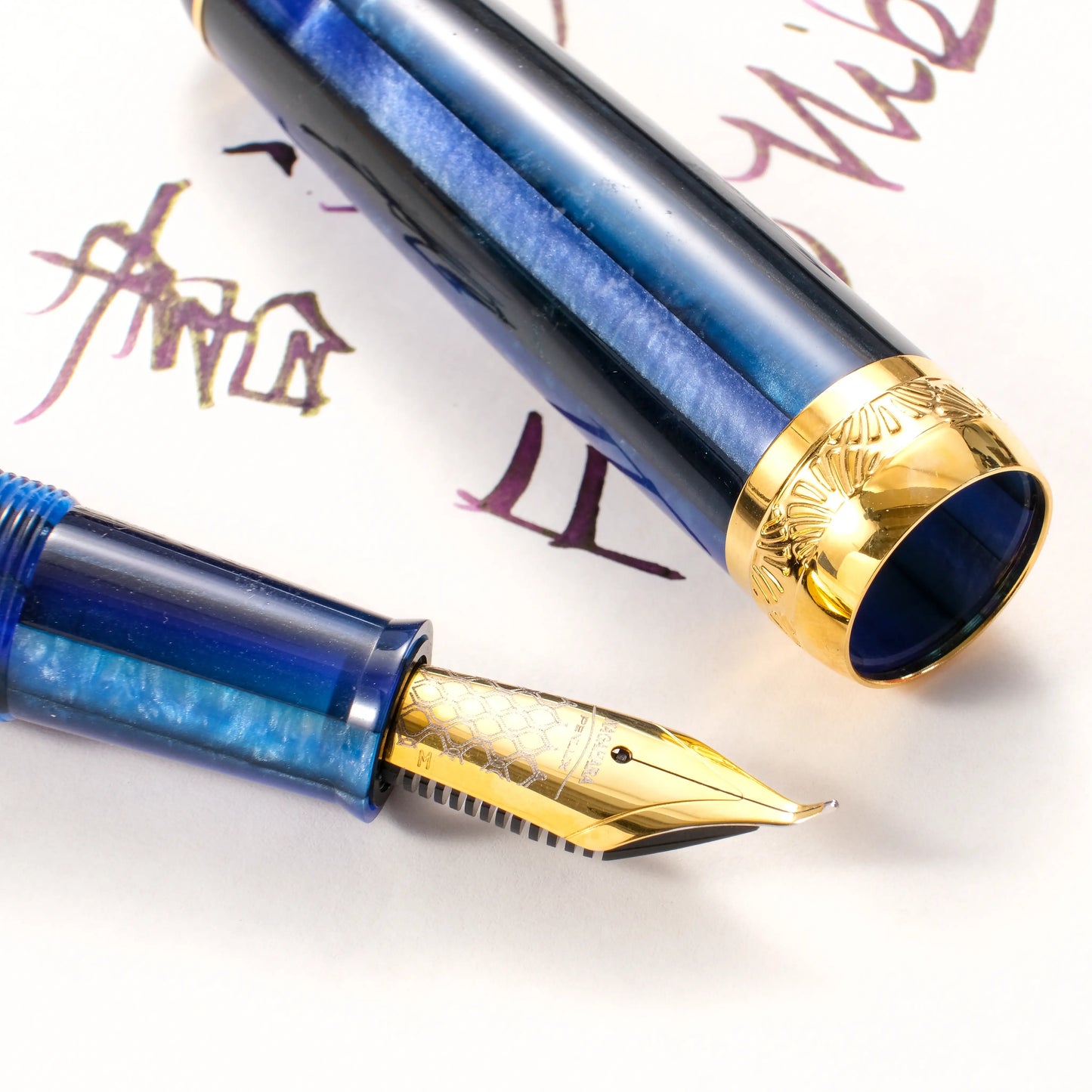 [PRE-ORDER] Penlux x Nagahara Delgado Gladius Blue Grotto Fountain Pen with Fude Nib (Special Edition)