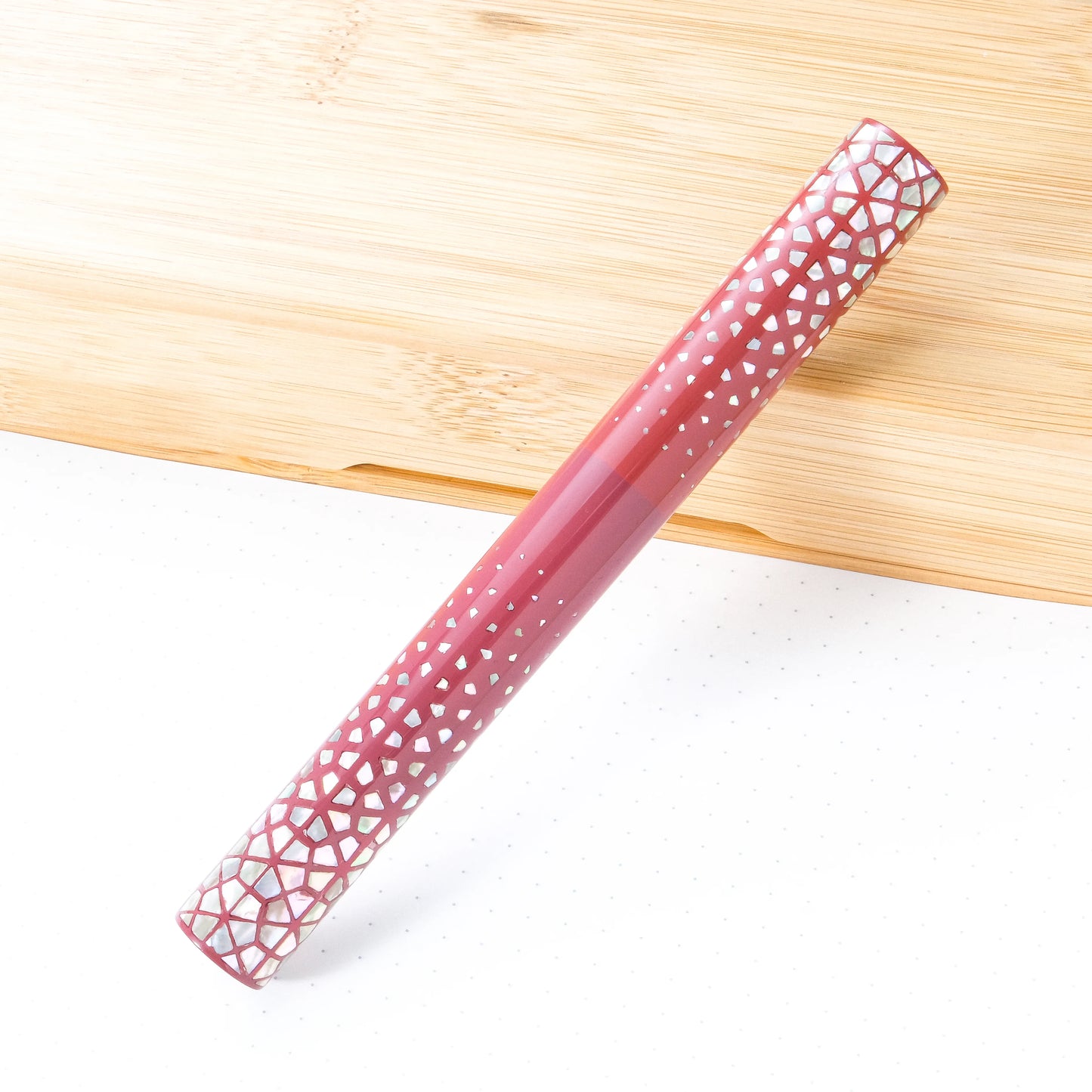Cypress Modern Raden Color Geometry Fountain Pen - Red