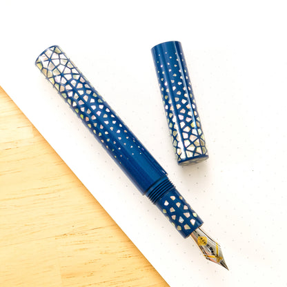 Cypress Modern Raden Color Geometry Fountain Pen - Blue