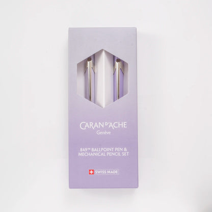 Caran d'Ache 849+844 Ballpoint Pen and Mechanical Pencil Set - Blooming Lavender (Special Edition)