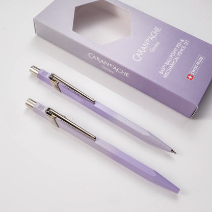 Caran d'Ache 849+844 Ballpoint Pen and Mechanical Pencil Set - Blooming Lavender (Special Edition)