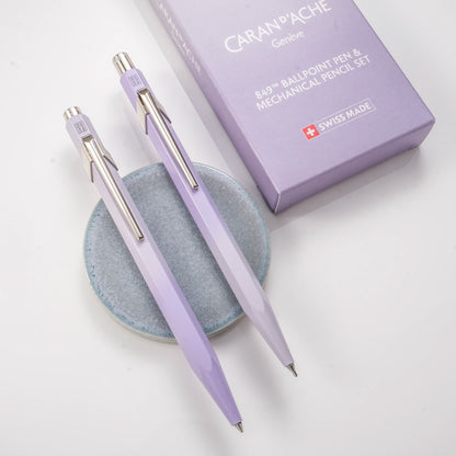 Caran d'Ache 849+844 Ballpoint Pen and Mechanical Pencil Set - Blooming Lavender (Special Edition)