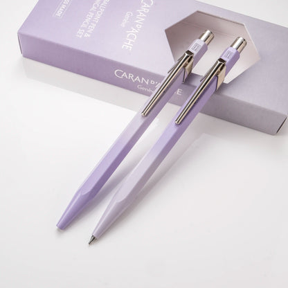 Caran d'Ache 849+844 Ballpoint Pen and Mechanical Pencil Set - Blooming Lavender (Special Edition)