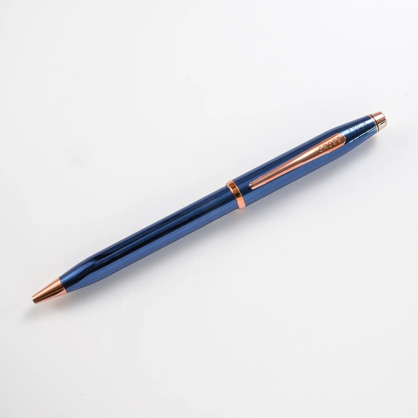 Cross Century II Ballpoint Pen － Cobalt Blue Lacquer with Rose Gold Trim