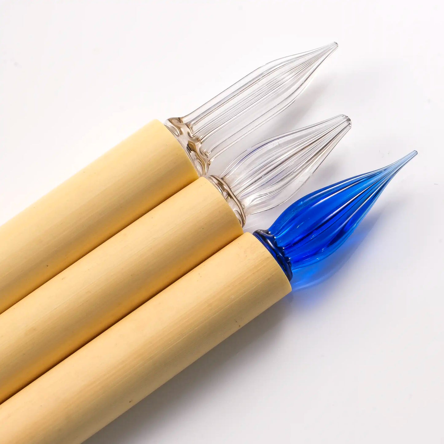 Sase Kogyosho 佐瀨工業所 Bamboo Glass Pen 3-Piece Set (Cobalt Blue)