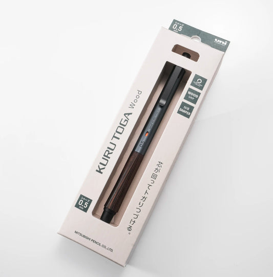 UNI Kurutoga Wood Mechanical Pencil - Steel Grey