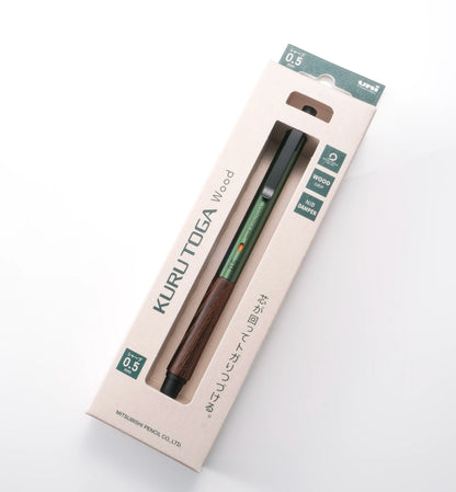 UNI Kurutoga Wood Mechanical Pencil - Forest Green