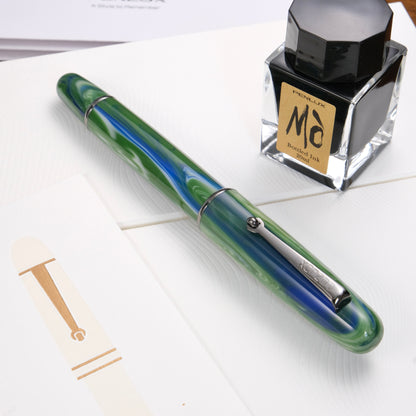 Penlux Elite Piston Filler Fountain Pen - Green Earth