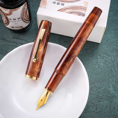 Penlux x Lennon Tool Bar Concerto Fountain Pen & Ink Set - Amber