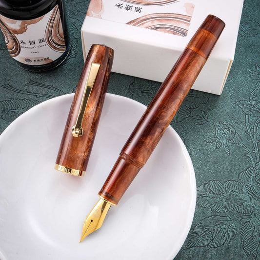 Penlux x Lennon Tool Bar Concerto Fountain Pen & Ink Set - Amber