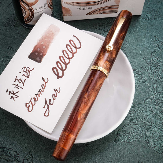 Penlux x Lennon Tool Bar Concerto Fountain Pen & Ink Set - Amber