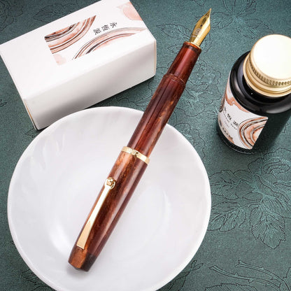 Penlux x Lennon Tool Bar Concerto Fountain Pen & Ink Set - Amber