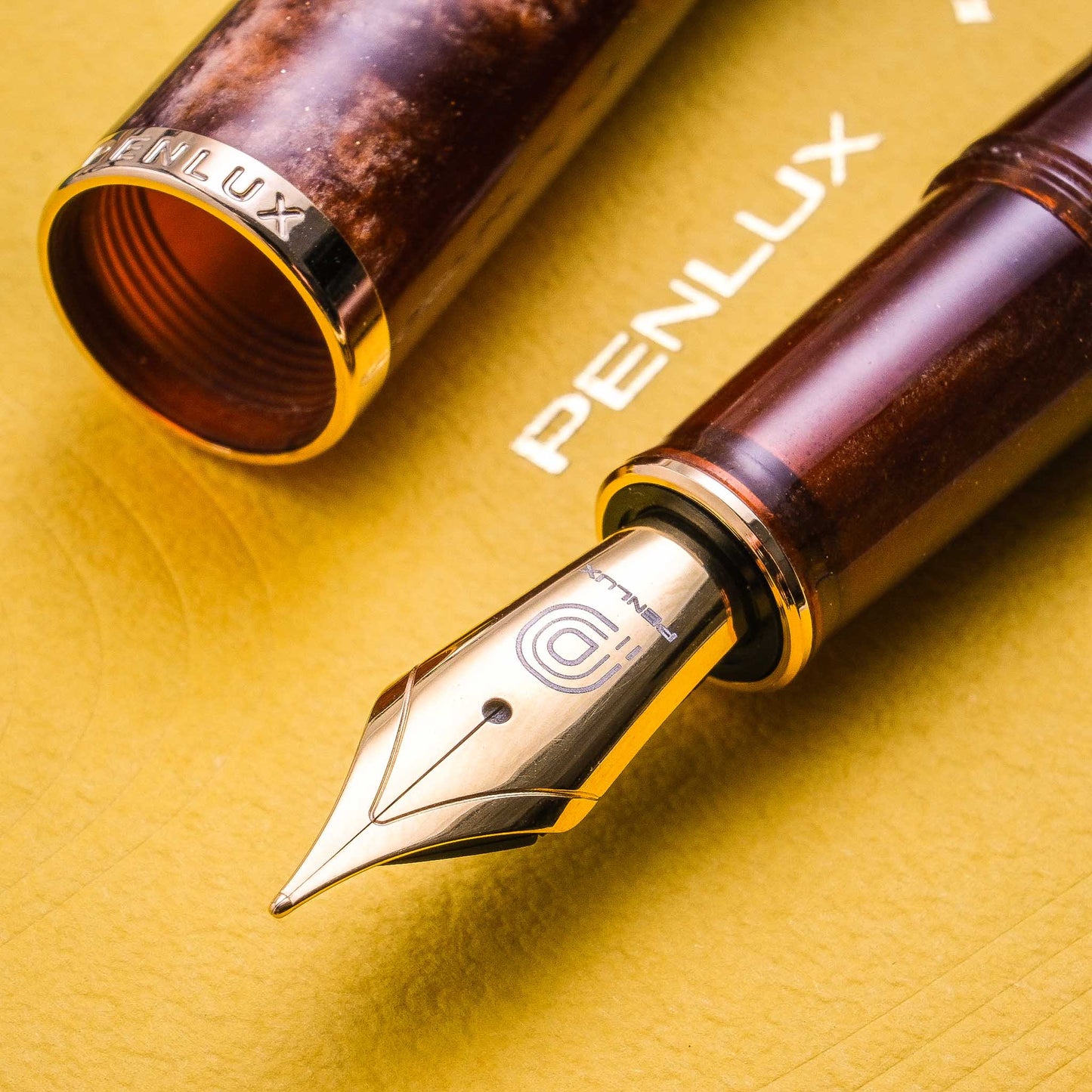 Penlux x Lennon Tool Bar Concerto Fountain Pen & Ink Set - Amber