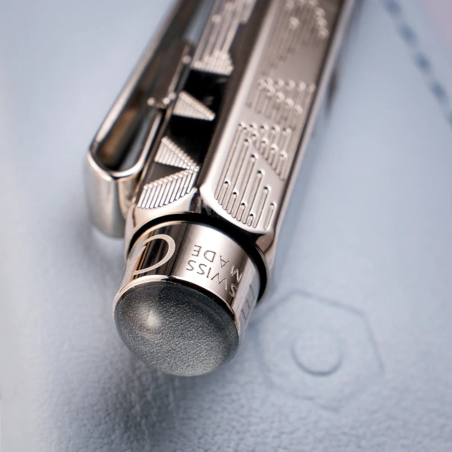 Caran d'Ache Ecridor Alpine Frost Ballpoint Pen & Polar Blue Leather Case Set