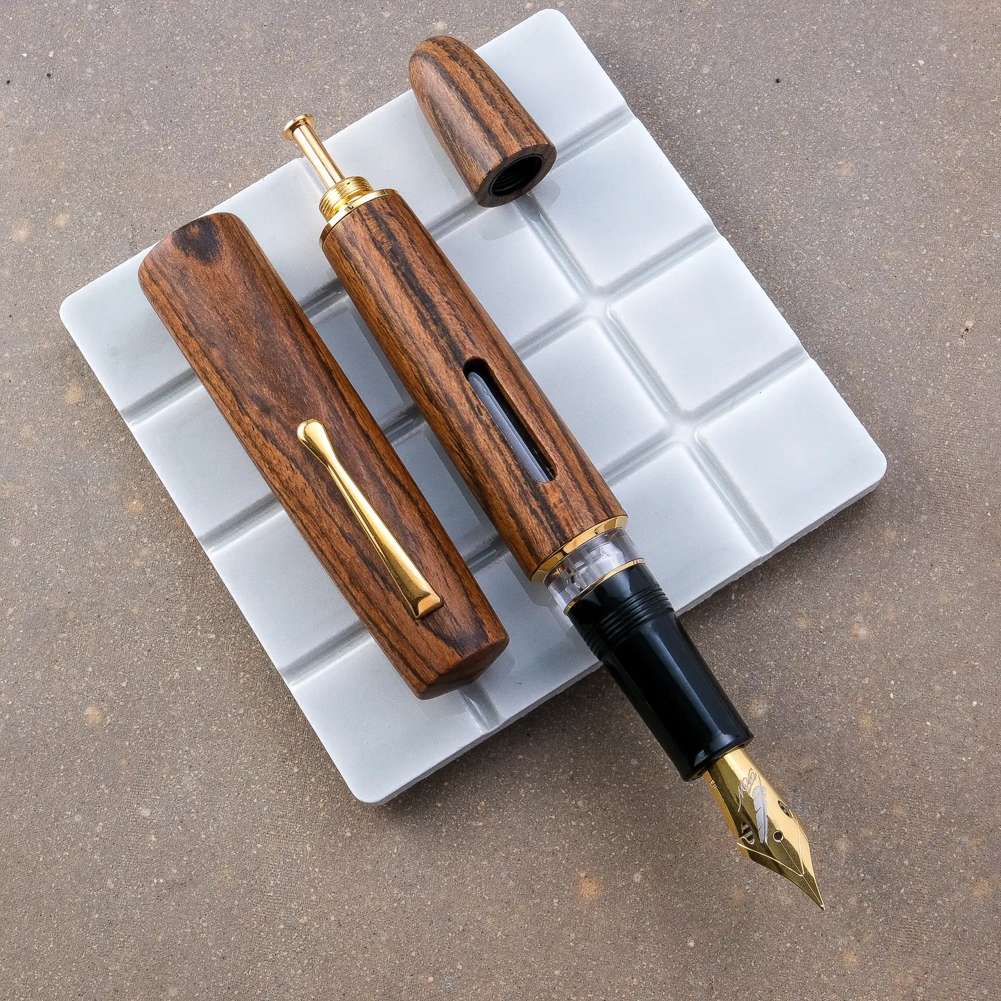 Fine Writing International Wooden Vacuum Filler Fountain Pen - Bocote