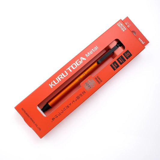 UNI Kurutoga Metal Self-Rotating 0.5mm Mechanical Pencil - Sunrise Orange (Limited Edition)