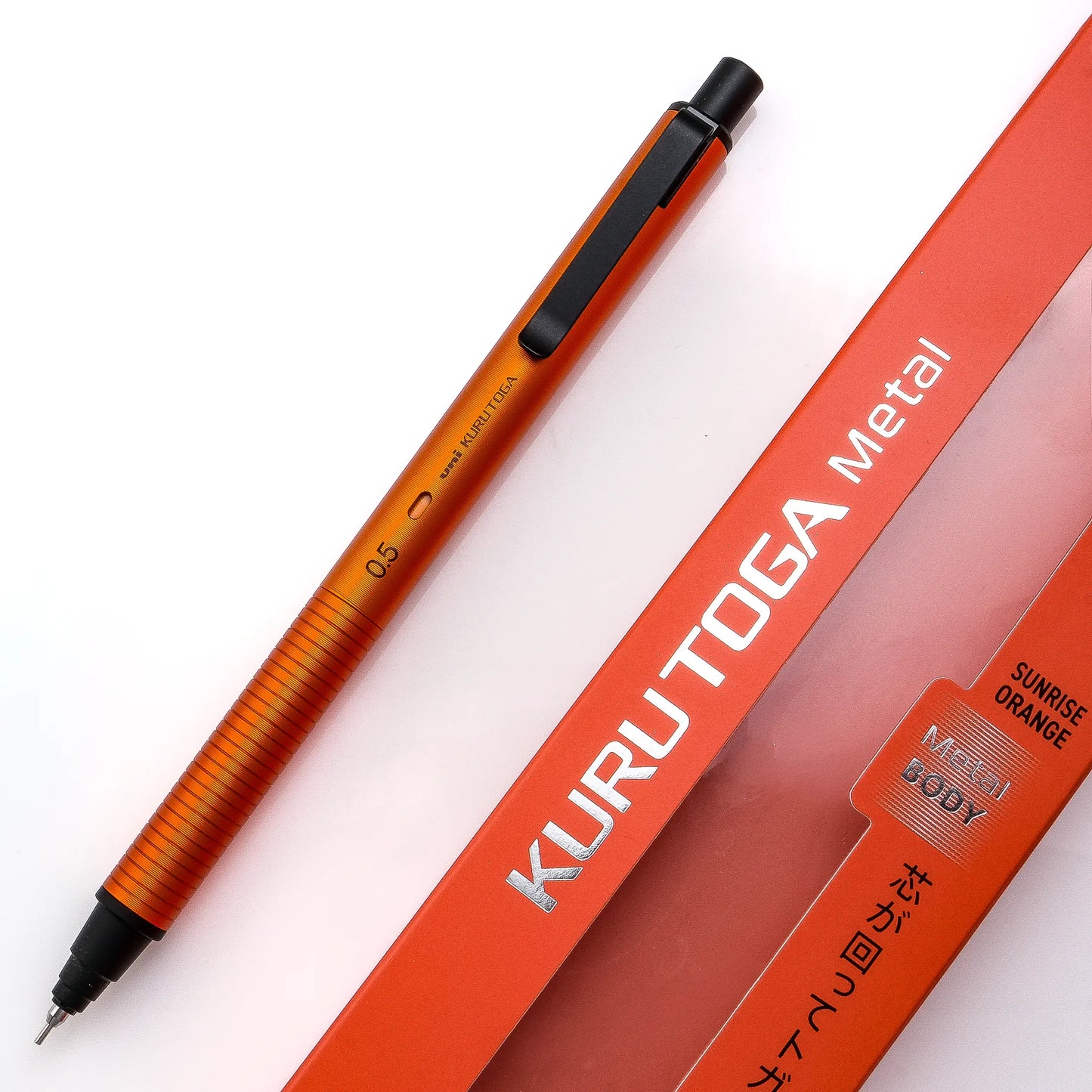 UNI Kurutoga Metal Self-Rotating 0.5mm Mechanical Pencil - Sunrise Orange (Limited Edition)