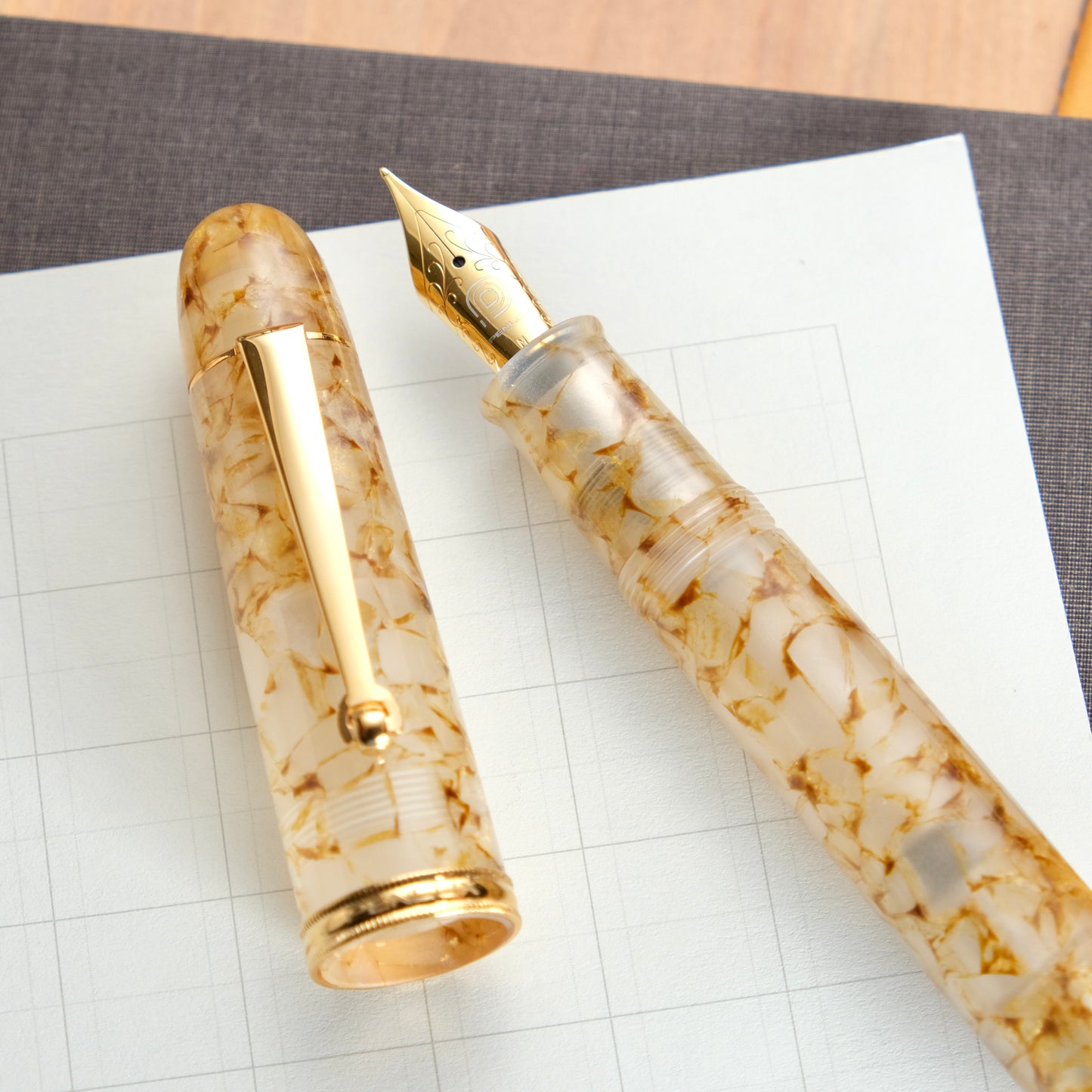 Penlux Masterpiece Grande Koi Fountain Pen - Golden Crystal