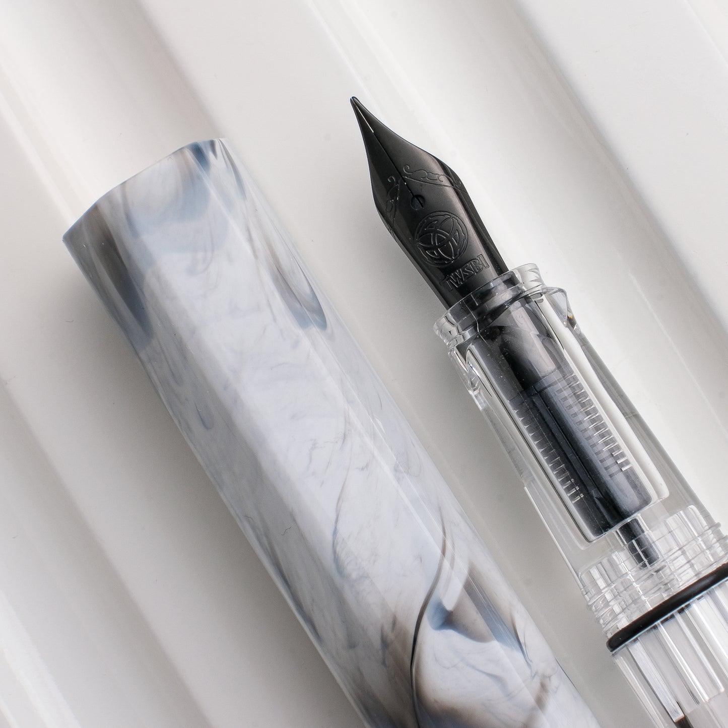 TWSBI ECO Fountain Pen - Carrara with Onyx