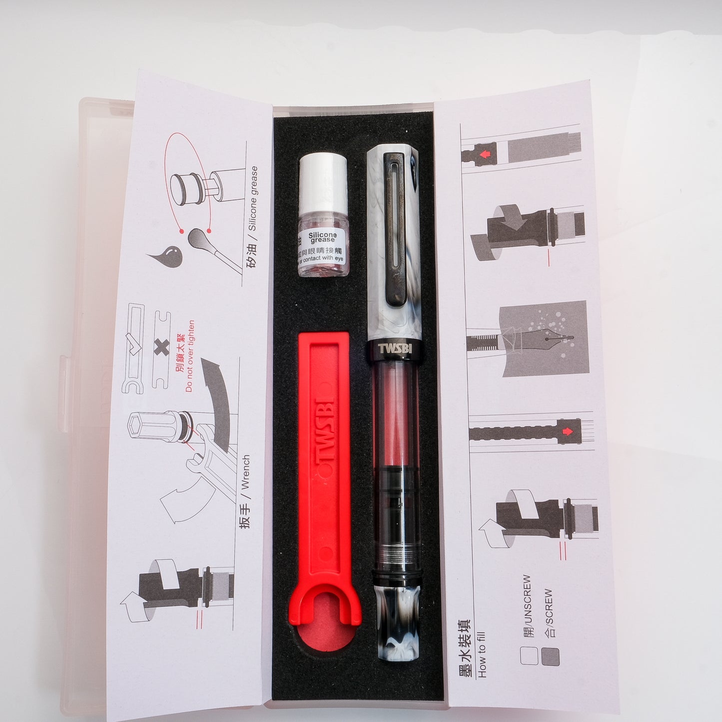 TWSBI ECO Fountain Pen - Carrara with Onyx