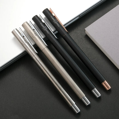 Faber-Castell Neo Slim Metal Fountain Pen - Black Matte (Shiny Chromed)