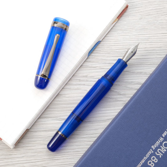Opus 88 Jazz Eyedropper Fountain Pen - Transparent Blue