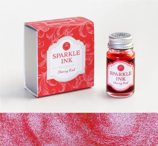 Teranishi Chemical Industry Guitar Shimmering Sparkle Dip Pen Ink - Cherry Red 寺西化學工業 沾水筆閃粉墨水 - 桃櫻紅