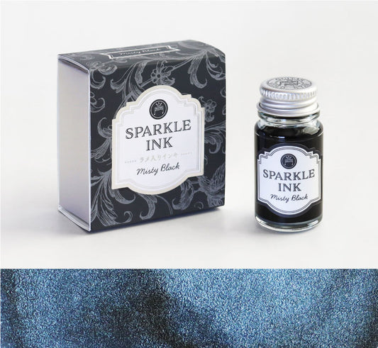 Teranishi Chemical Industry Guitar Shimmering Sparkle Dip Pen Ink - Misty Black 寺西化學工業 沾水筆閃粉墨水 - 迷霧黑