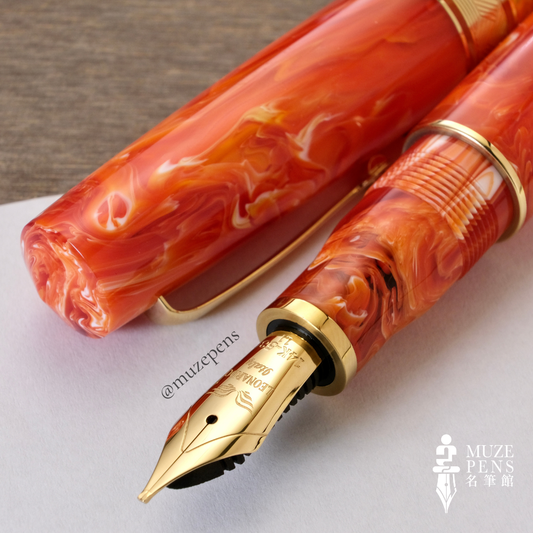 Leonardo Officina Italiana Momento Zero Grande Limited Edition Fountain Pen - Primary Manipulation Warm Tones, Gold Trim